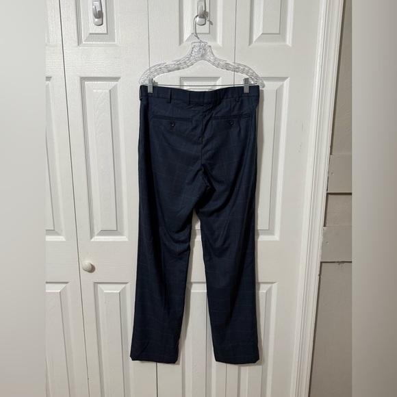 Hart Schaffner Marx Men’s Straight Fit Flat Front Blue Wool Pants size 32 x 32 - Picture 8 of 9